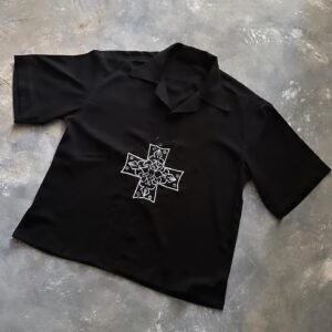 Cross/logo embroidered shirts