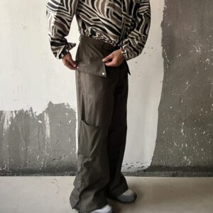 Matte utility slit cut pants