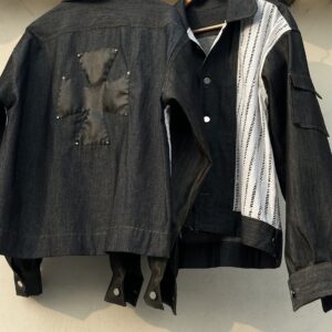 denim knitted upcycled  shacket
