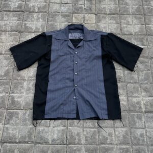 upcycled stripped distress shirt