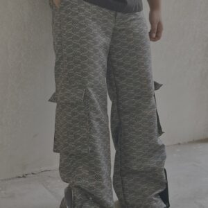 Bee-jacquard utility pants