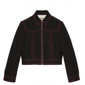 Oxford Red Stitch Crop Jacket
