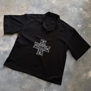 Cross/logo embroidered shirts