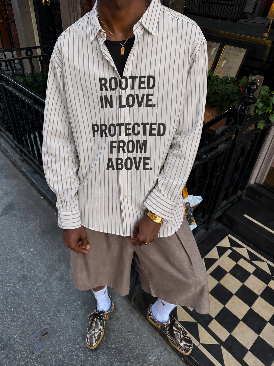 Pinstripes rooted shirt - Image 8
