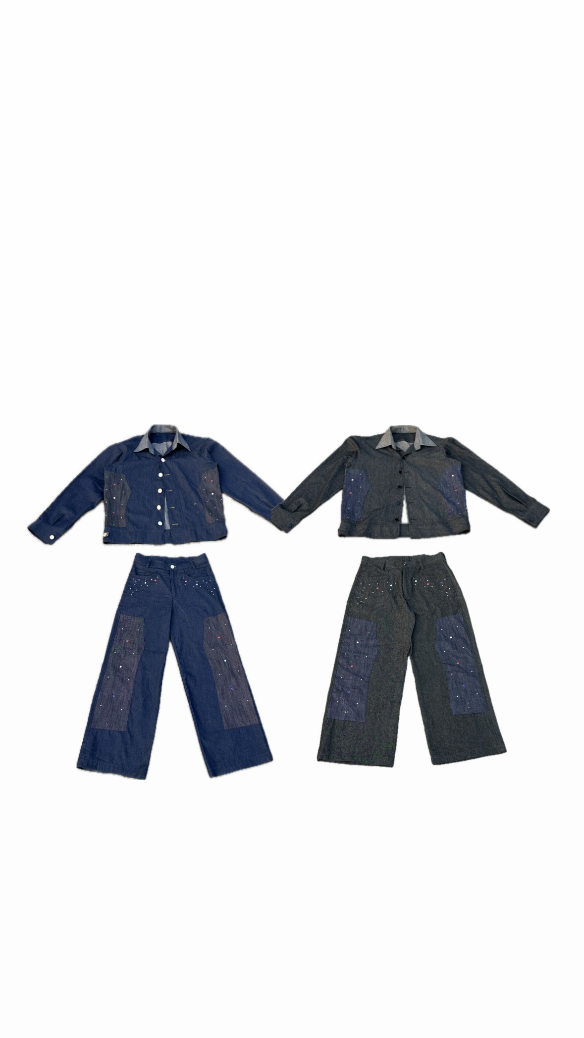 studded chaos denim co-ord set - Image 15