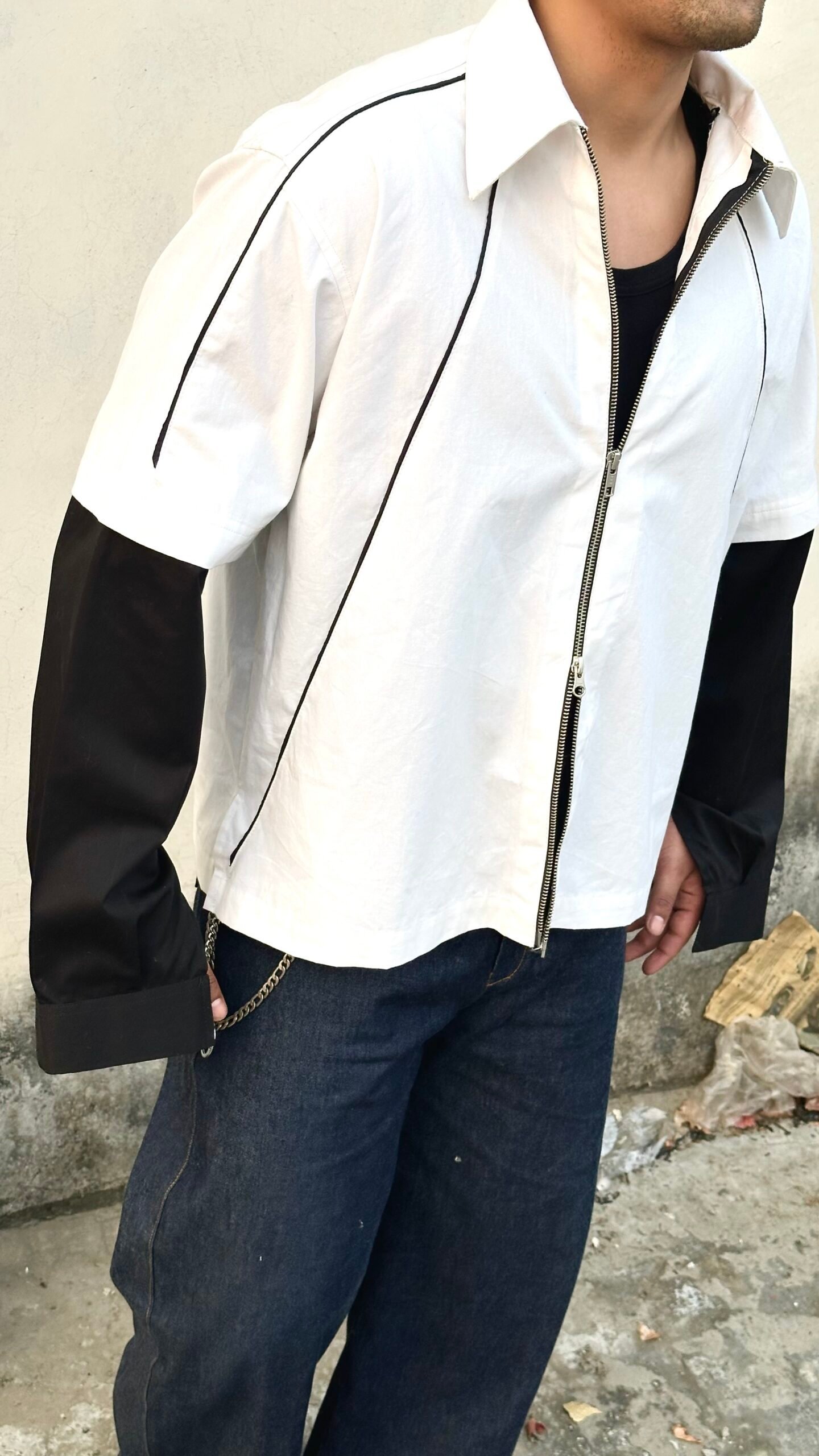 zipper LA familia printed shacket - Image 3