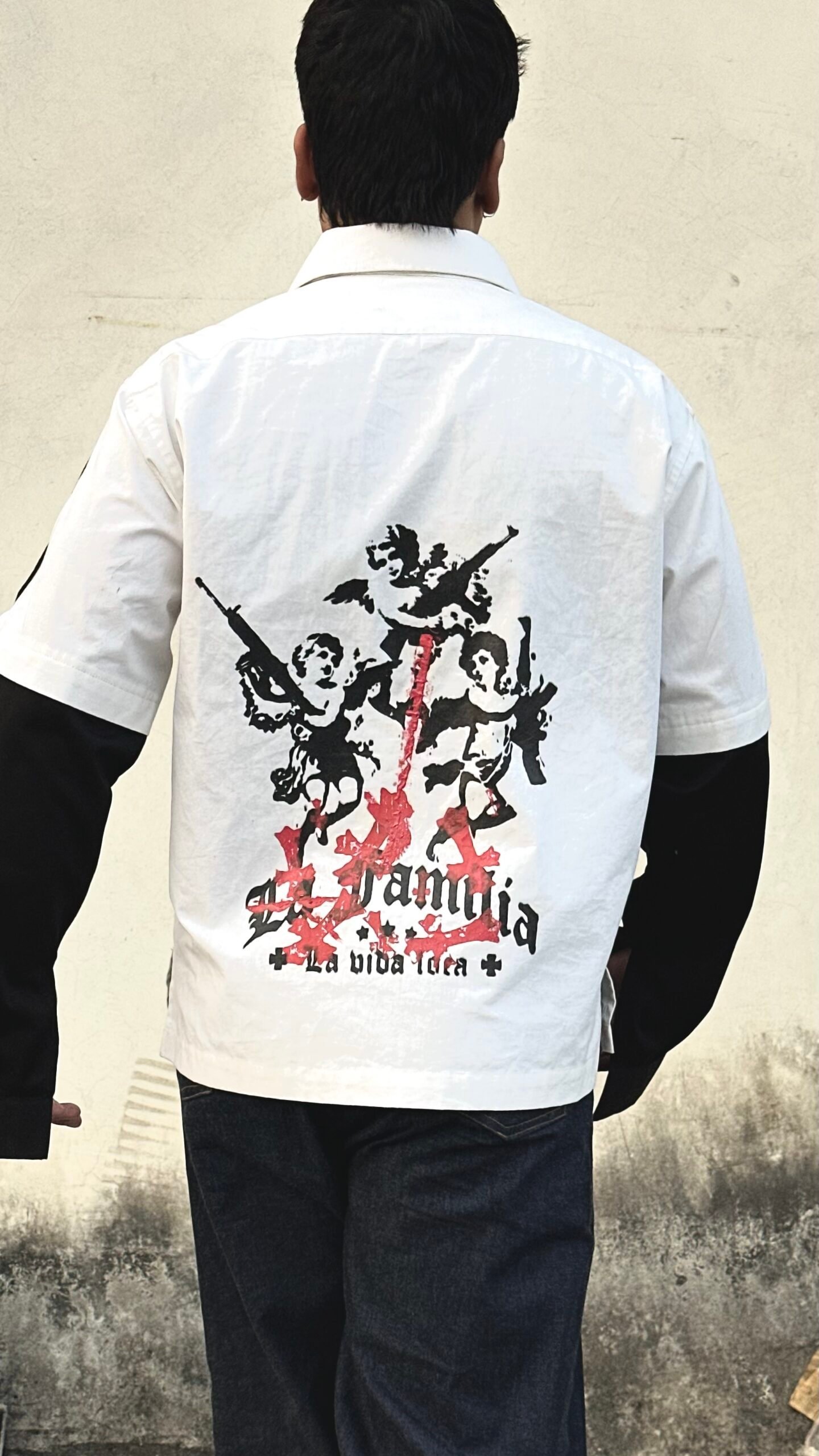zipper LA familia printed shacket - Image 7