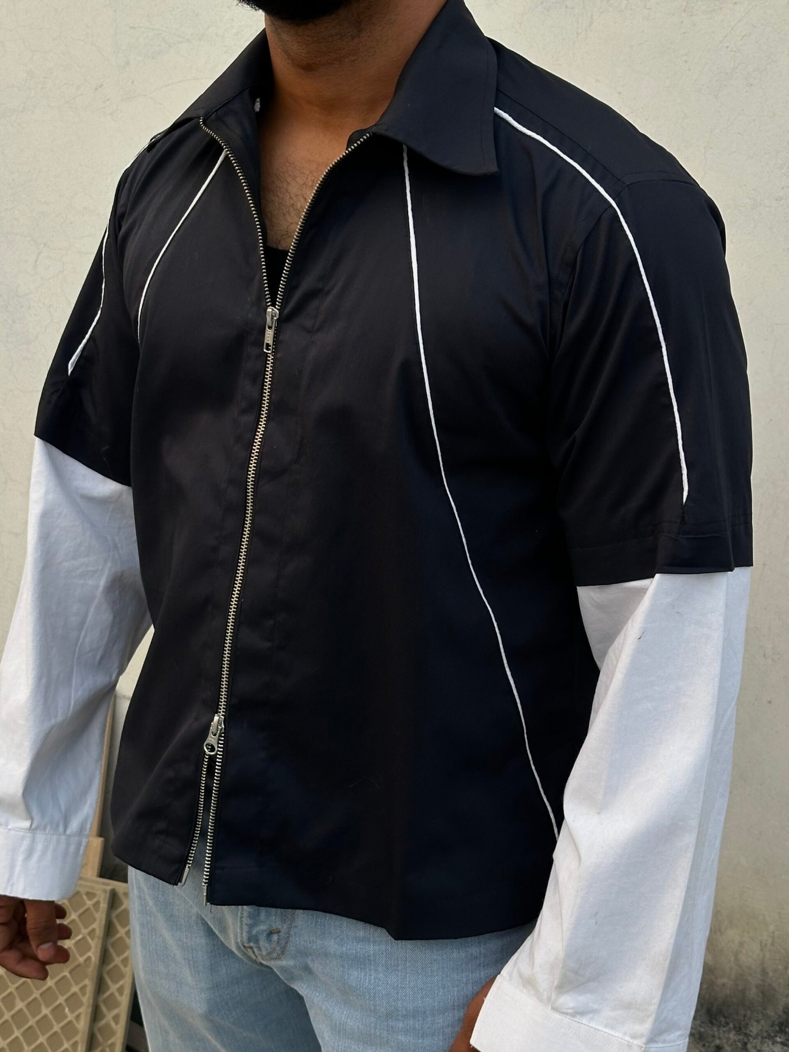 zipper LA familia printed shacket - Image 5
