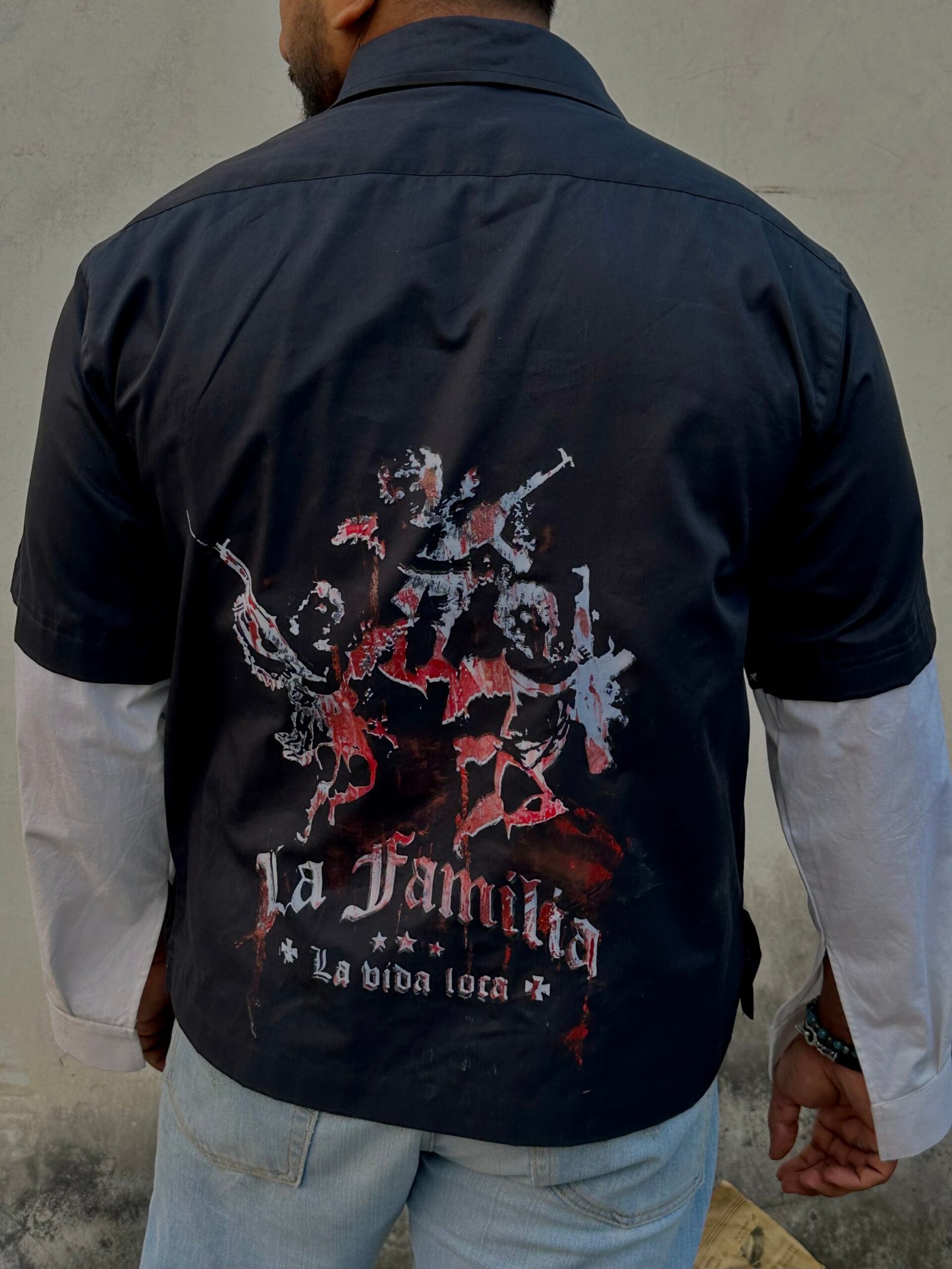 zipper LA familia printed shacket - Image 9