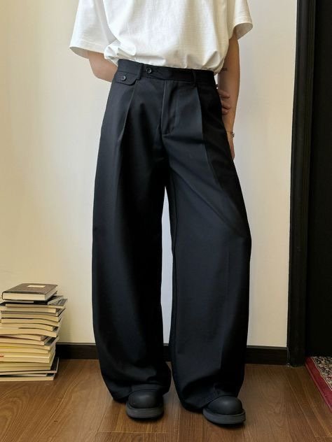 Pleated straight pants - Image 3