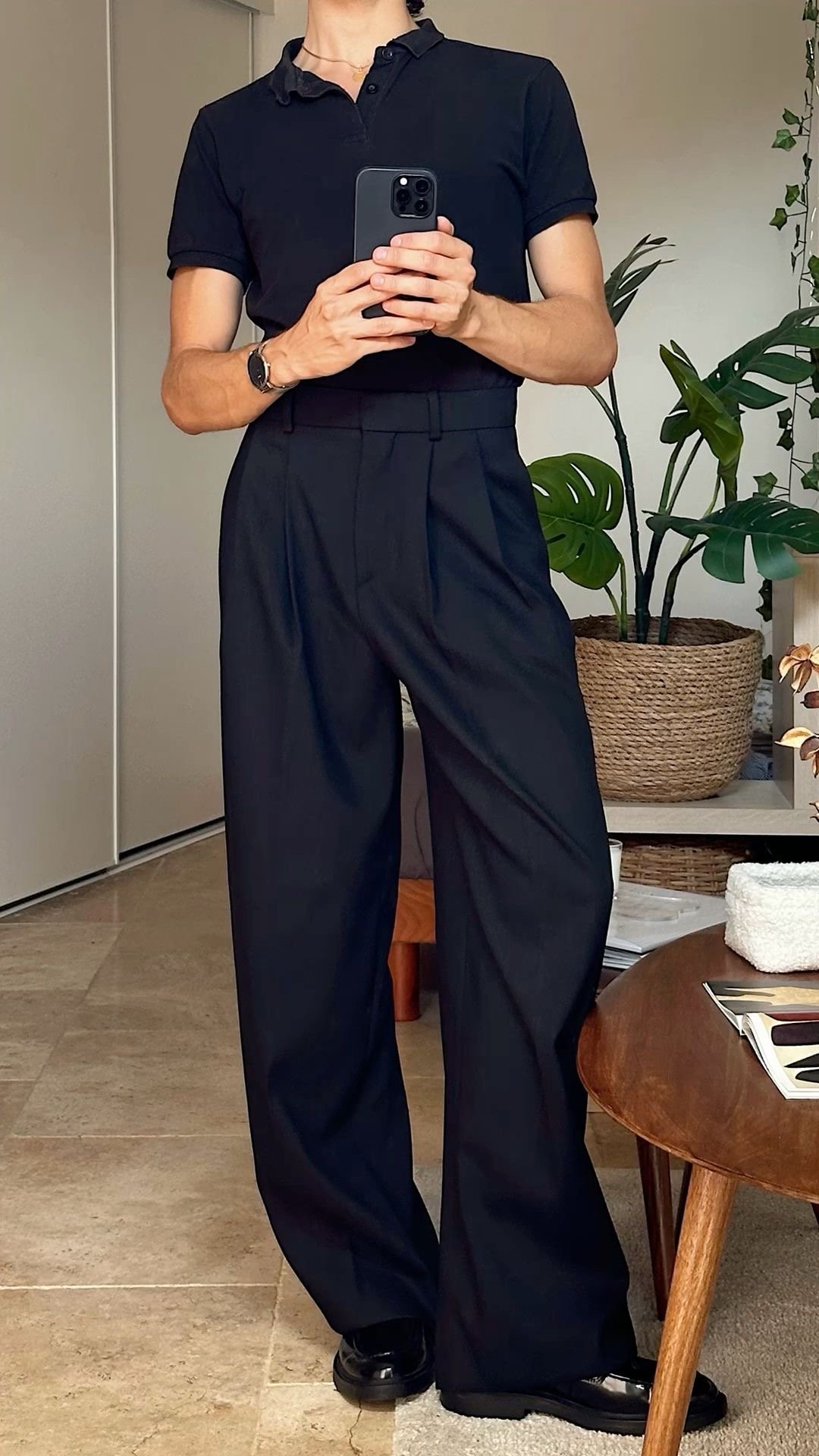 Pleated straight pants - Image 4