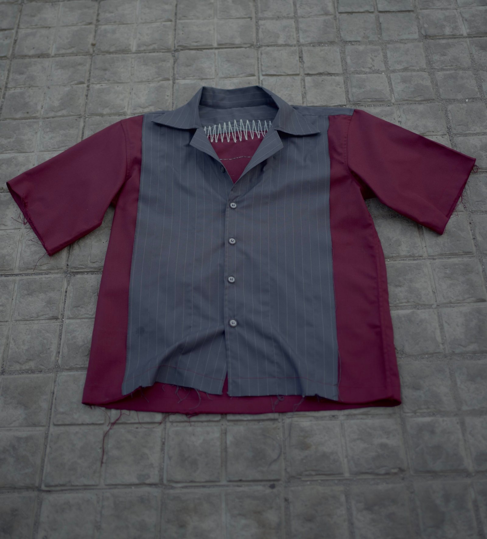 upcycled stripped distress shirt - Image 4