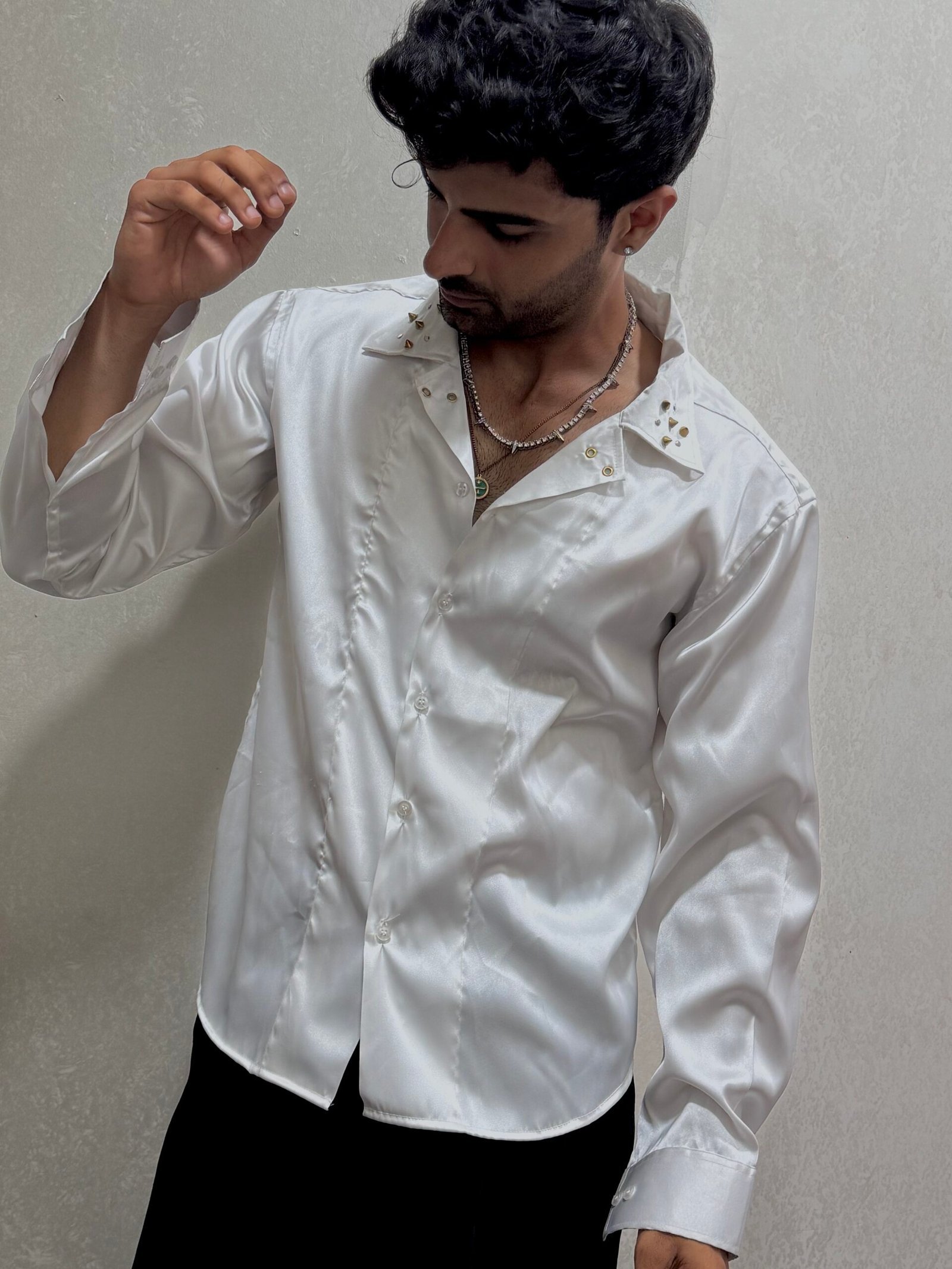 Lucid spikey satin shirts