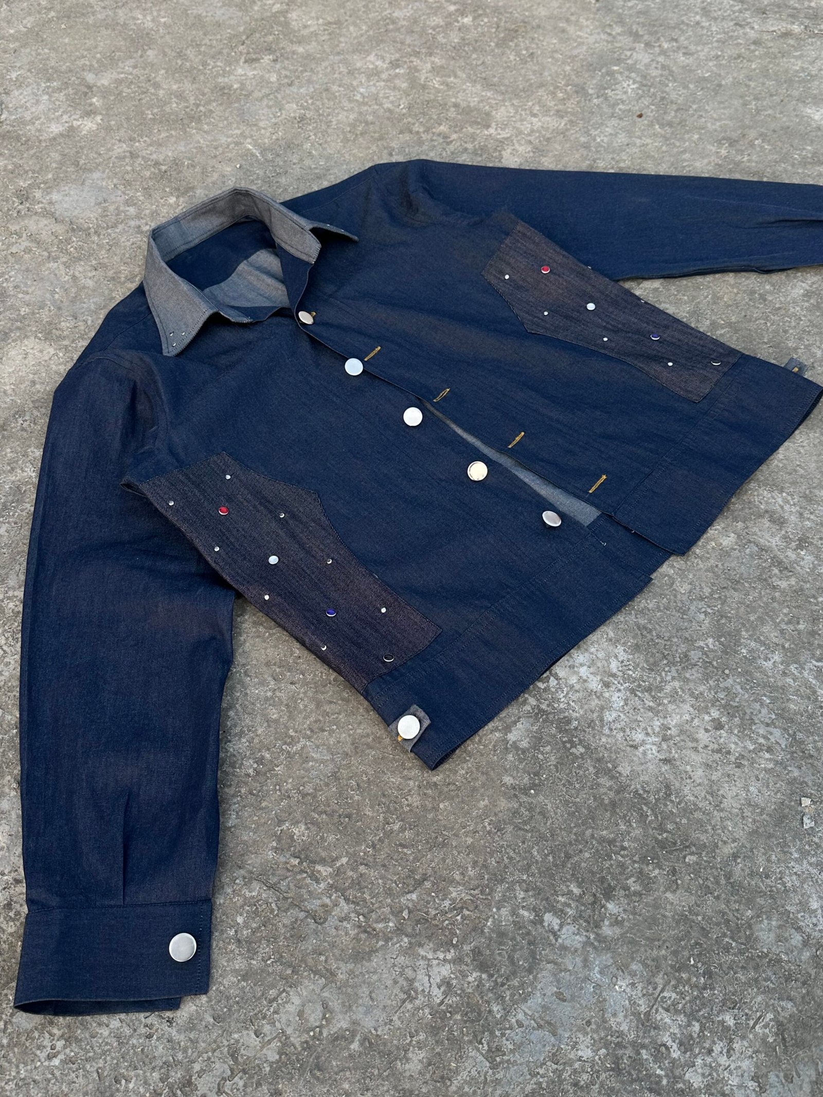 studded chaos denim co-ord set - Image 2
