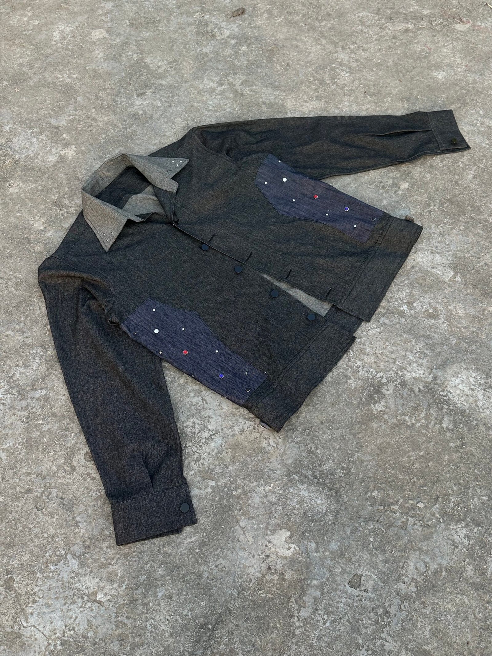studded chaos denim co-ord set - Image 4