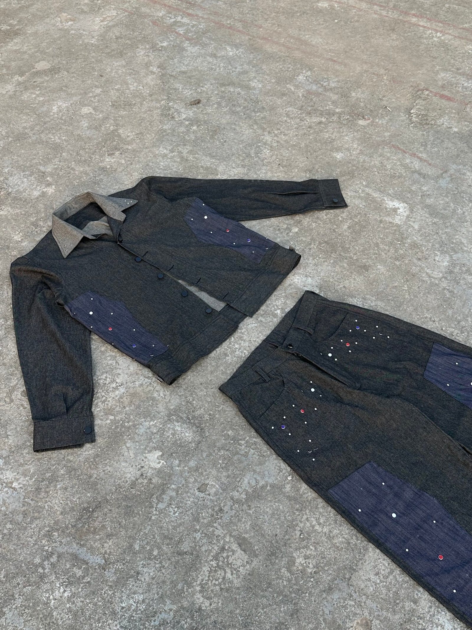 studded chaos denim co-ord set - Image 10