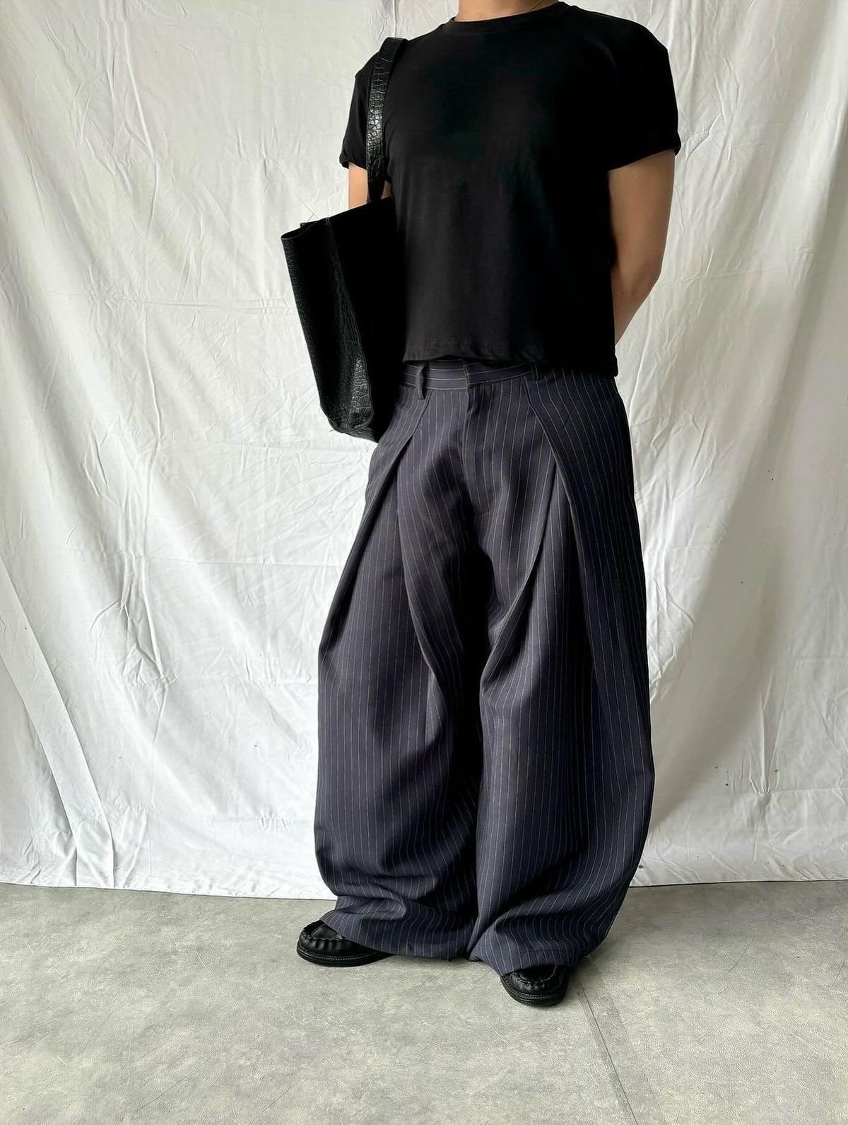 Pinstripe double pleat pants - Image 4