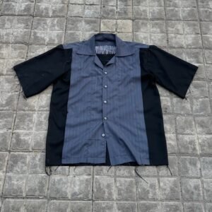 upcycled stripped distress shirt